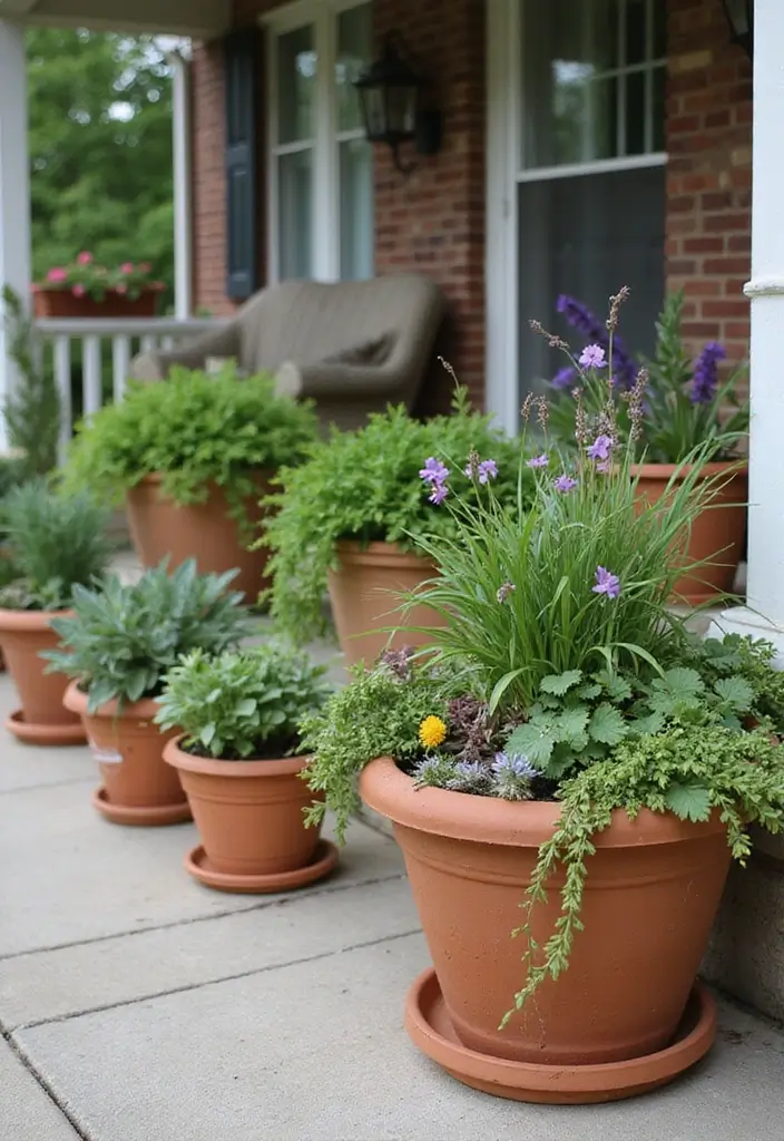 30 Front Porch Plant Ideas That Boost Curb Appeal 19 30 Front Porch Plant Ideas That Boost Curb Appeal - 19. Unique Terracotta Pot Arrangements