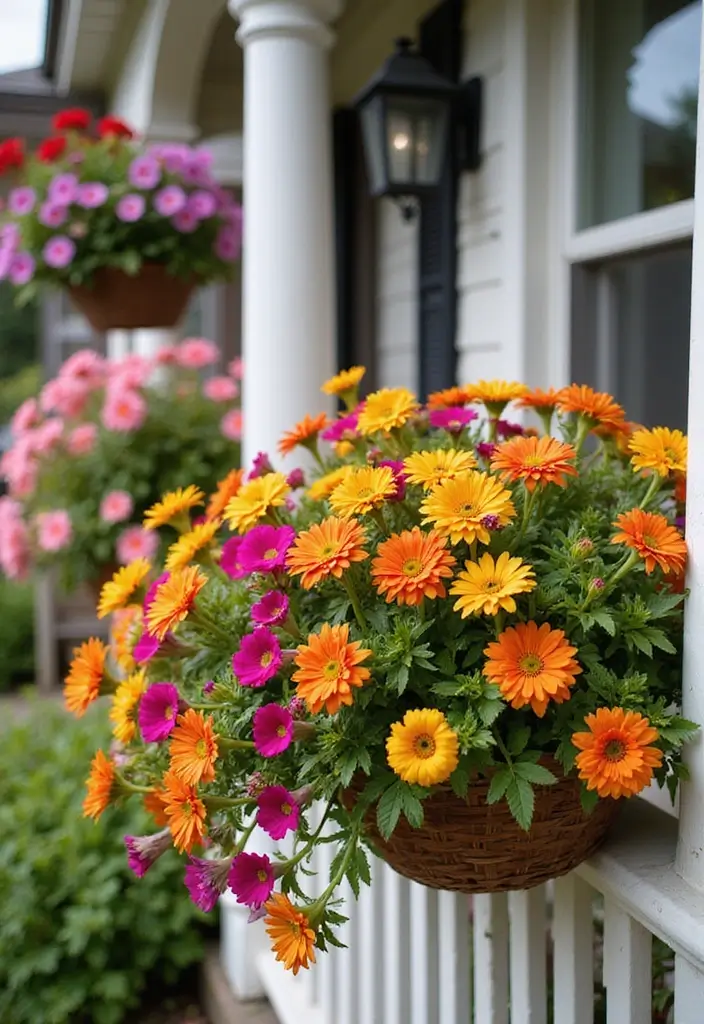 30 Front Porch Plant Ideas That Boost Curb Appeal 21 30 Front Porch Plant Ideas That Boost Curb Appeal - 21. Colorful Calibrachoa Baskets