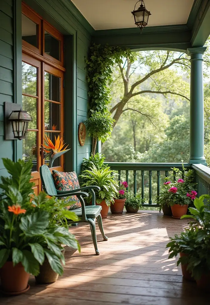 30 Front Porch Plant Ideas That Boost Curb Appeal 23 30 Front Porch Plant Ideas That Boost Curb Appeal - 23. Lush Tropical Plants