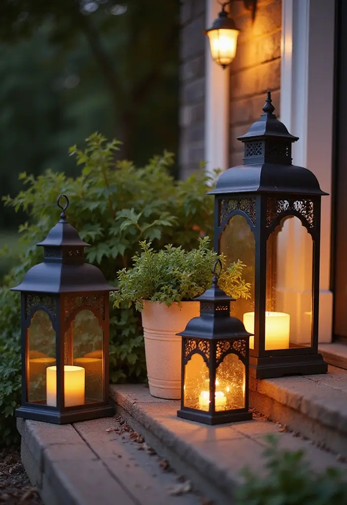 30 Front Porch Plant Ideas That Boost Curb Appeal 24 30 Front Porch Plant Ideas That Boost Curb Appeal - 24. Decorative Lanterns with Plants