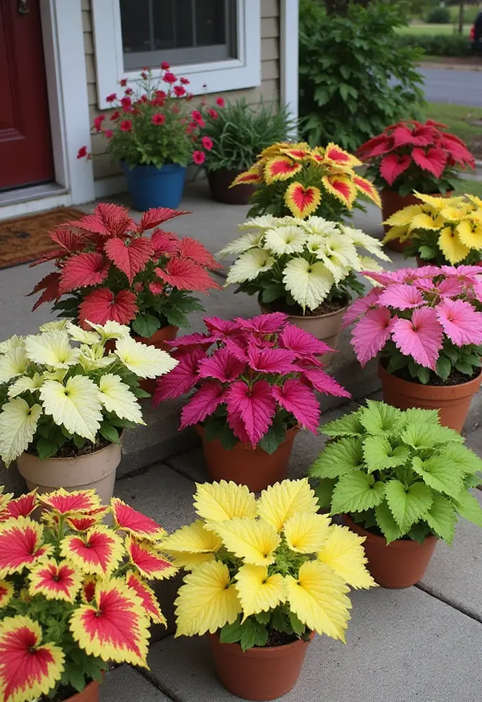 30 Front Porch Plant Ideas That Boost Curb Appeal 25 30 Front Porch Plant Ideas That Boost Curb Appeal - 25. Bold Colorful Coleus