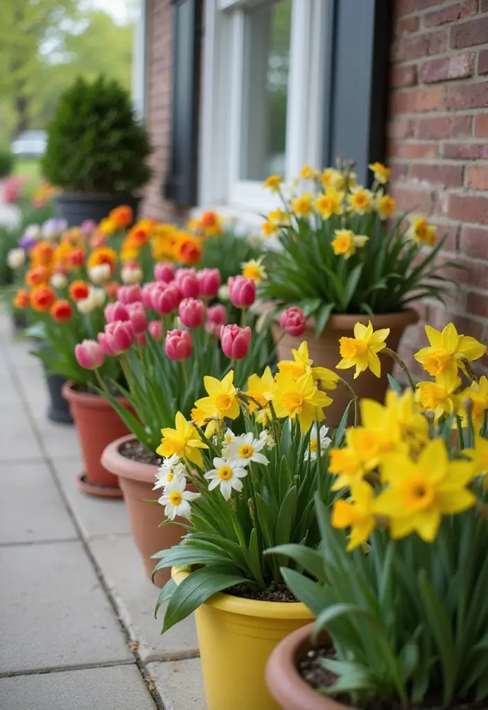 30 Front Porch Plant Ideas That Boost Curb Appeal 27 30 Front Porch Plant Ideas That Boost Curb Appeal - 27. Colorful Spring Bulbs