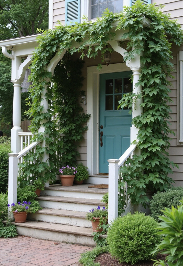 30 Front Porch Plant Ideas That Boost Curb Appeal 5 30 Front Porch Plant Ideas That Boost Curb Appeal - 5. Elegant Climbing Vines
