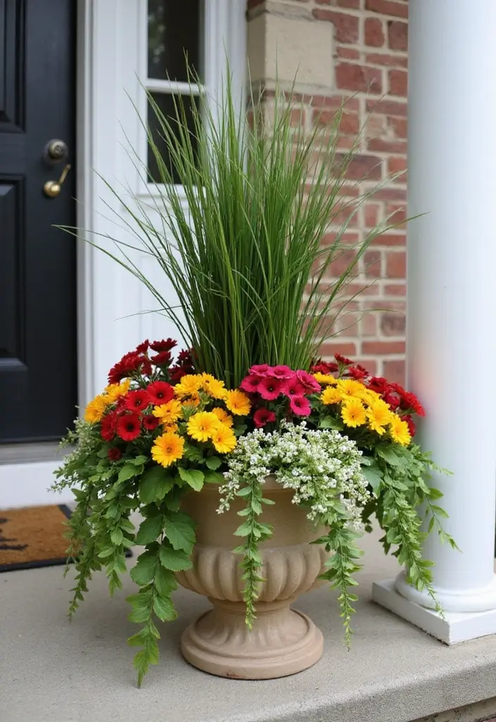 30 Front Porch Plant Ideas That Boost Curb Appeal 8 30 Front Porch Plant Ideas That Boost Curb Appeal - 8. Stylish Container Arrangements
