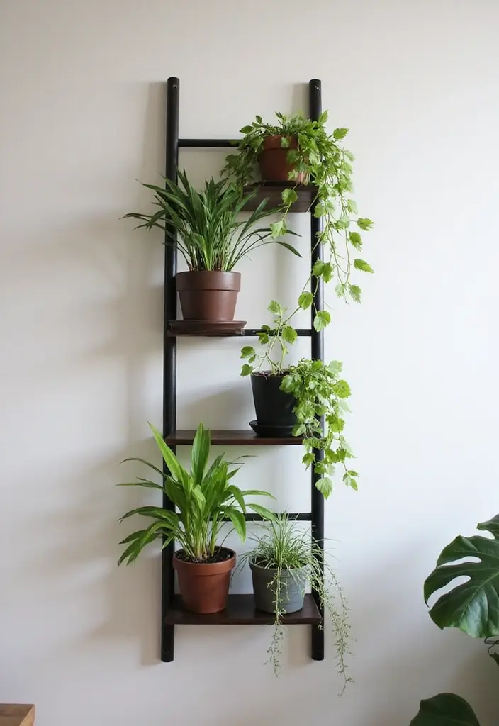 30 Hanging Plant Ideas That Add Life to Any Room 29 30 Hanging Plant Ideas That Add Life to Any Room - 29. Hanging Plant Ladder Rack