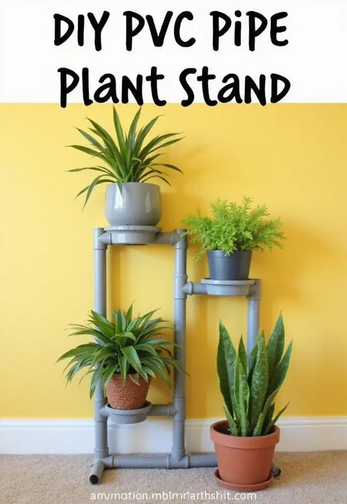 30 Indoor Plant Stand Ideas to Maximize Small Spaces 10 30 Indoor Plant Stand Ideas to Maximize Small Spaces - 10. DIY PVC Pipe Plant Stand