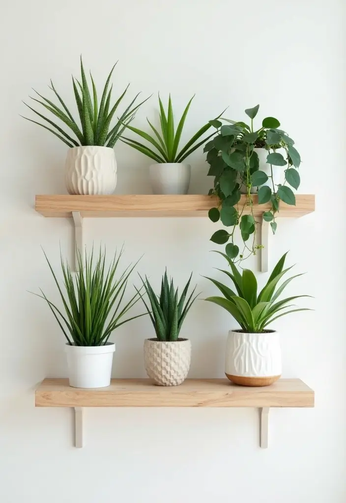 30 Indoor Plant Stand Ideas to Maximize Small Spaces 12 30 Indoor Plant Stand Ideas to Maximize Small Spaces - 12. Floating Shelves for Plants