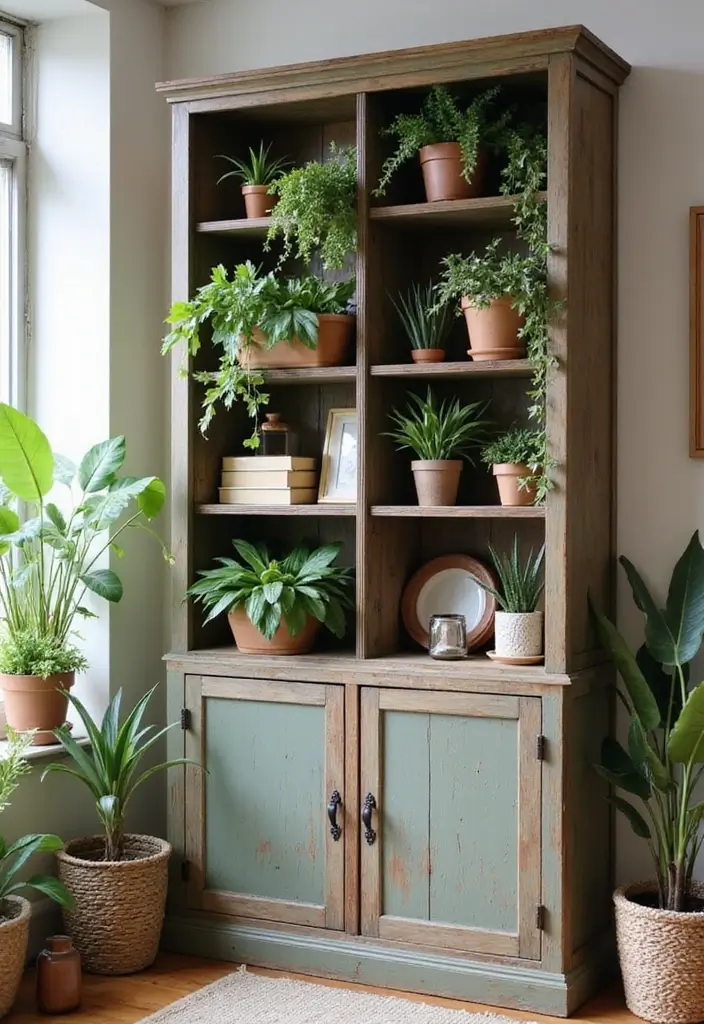 30 Indoor Plant Stand Ideas to Maximize Small Spaces 19 30 Indoor Plant Stand Ideas to Maximize Small Spaces - 19. Repurposed Bookshelves