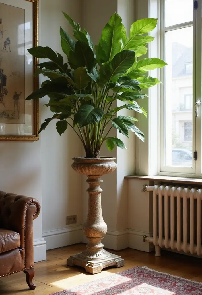 30 Indoor Plant Stand Ideas to Maximize Small Spaces 20 30 Indoor Plant Stand Ideas to Maximize Small Spaces - 20. Elegant Pedestal Plant Stands