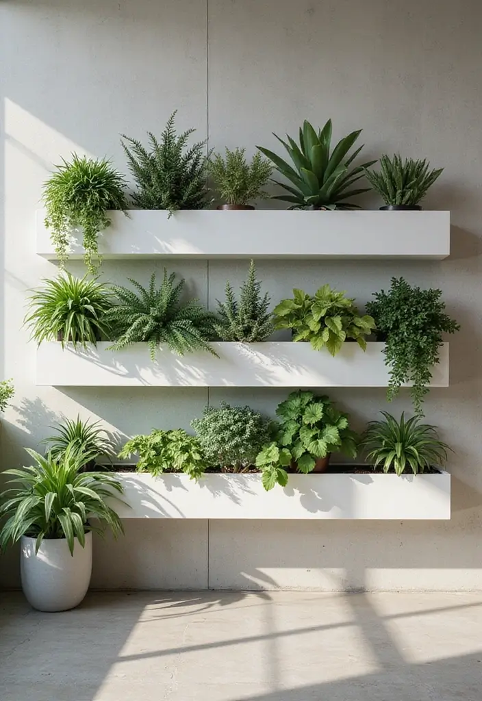 30 Indoor Plant Wall Ideas for a Green Home Vibe - 10. Integrated Planter Boxes
