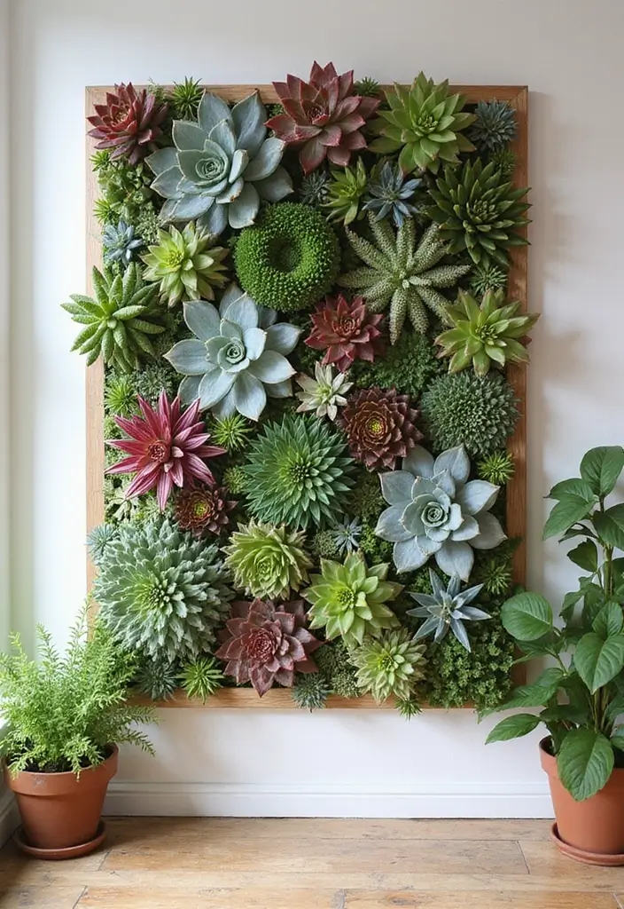 30 Indoor Plant Wall Ideas for a Green Home Vibe - 15. Indoor Succulent Wall