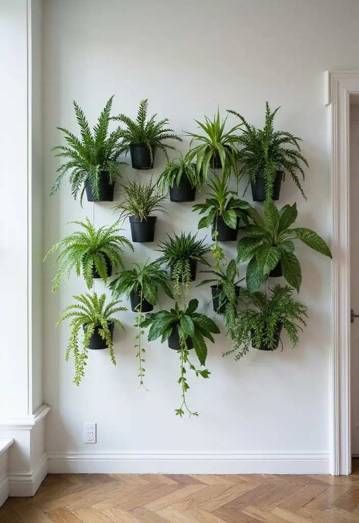 30 Indoor Plant Wall Ideas for a Green Home Vibe - 17. Plant Wall Grid