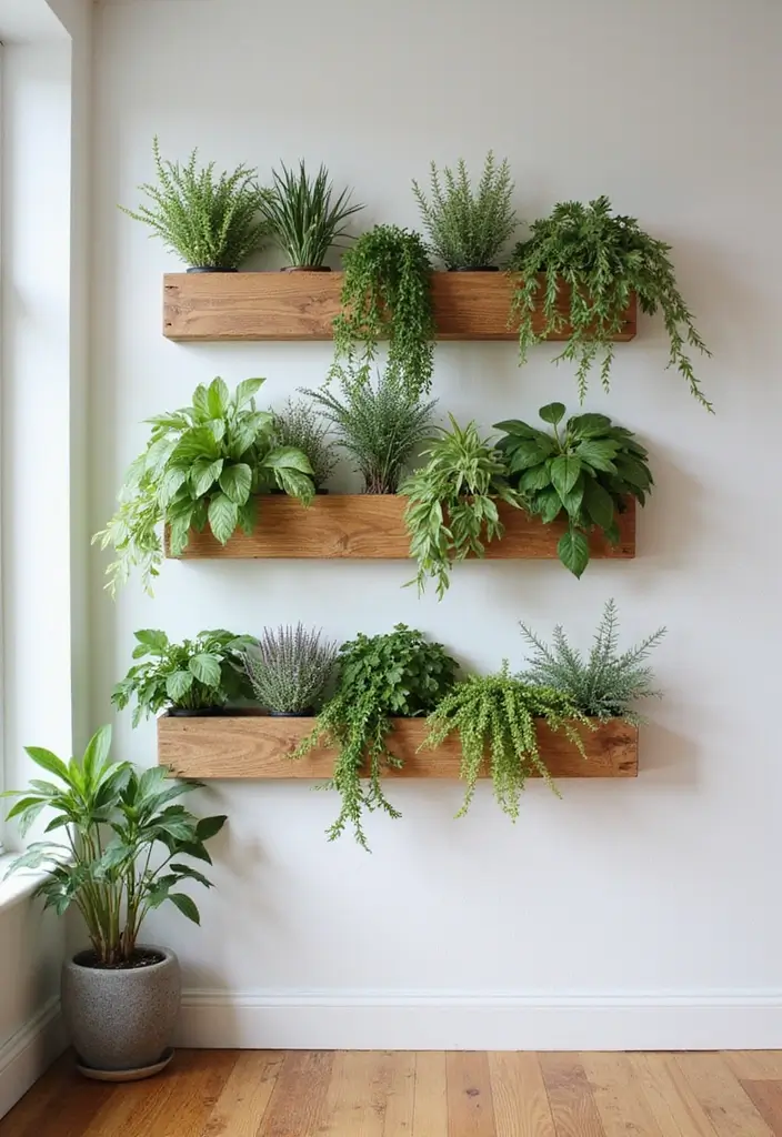 30 Indoor Plant Wall Ideas for a Green Home Vibe - 2. Vertical Wooden Planters