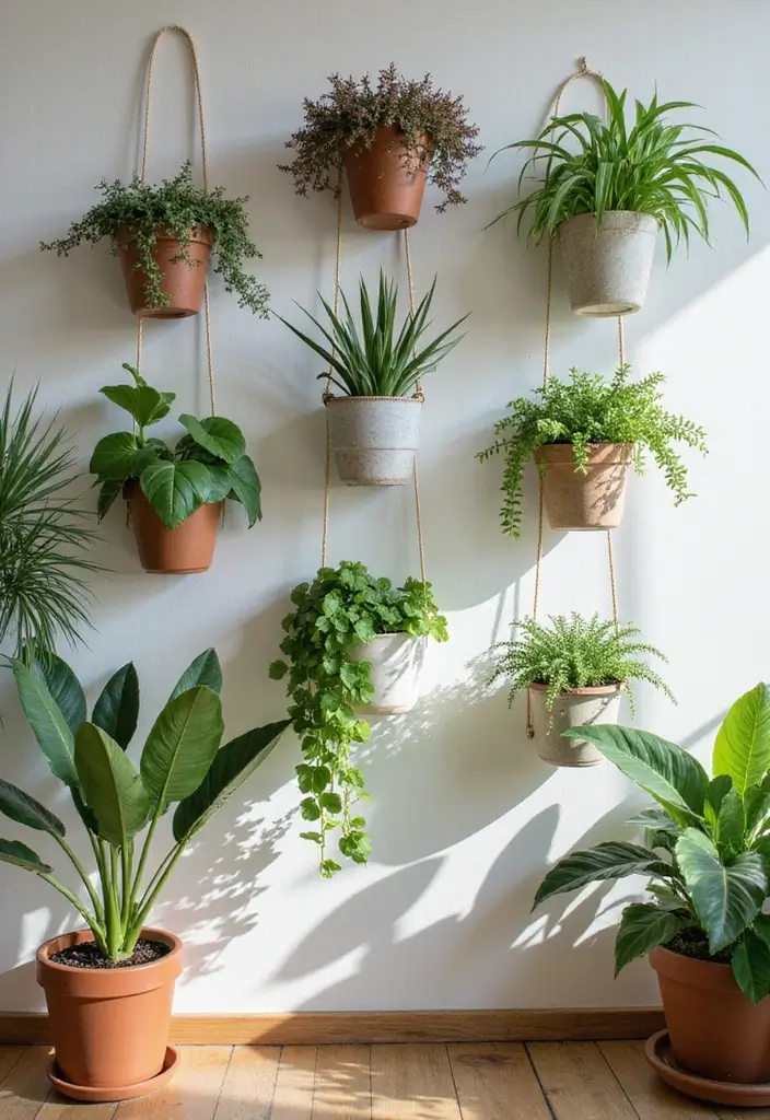30 Indoor Plant Wall Ideas for a Green Home Vibe - 6. Hanging Wall Gardens
