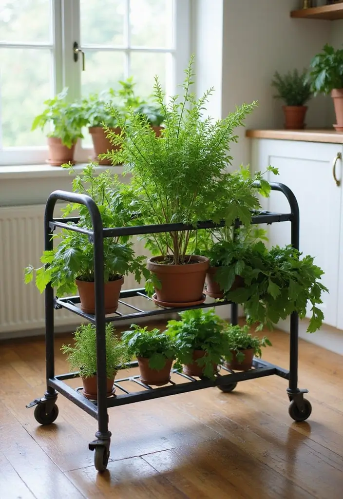 30 Iron Plant Stand Ideas That Look Chic and Sturdy 10 30 Iron Plant Stand Ideas That Look Chic and Sturdy - 10. Portable Iron Plant Stand