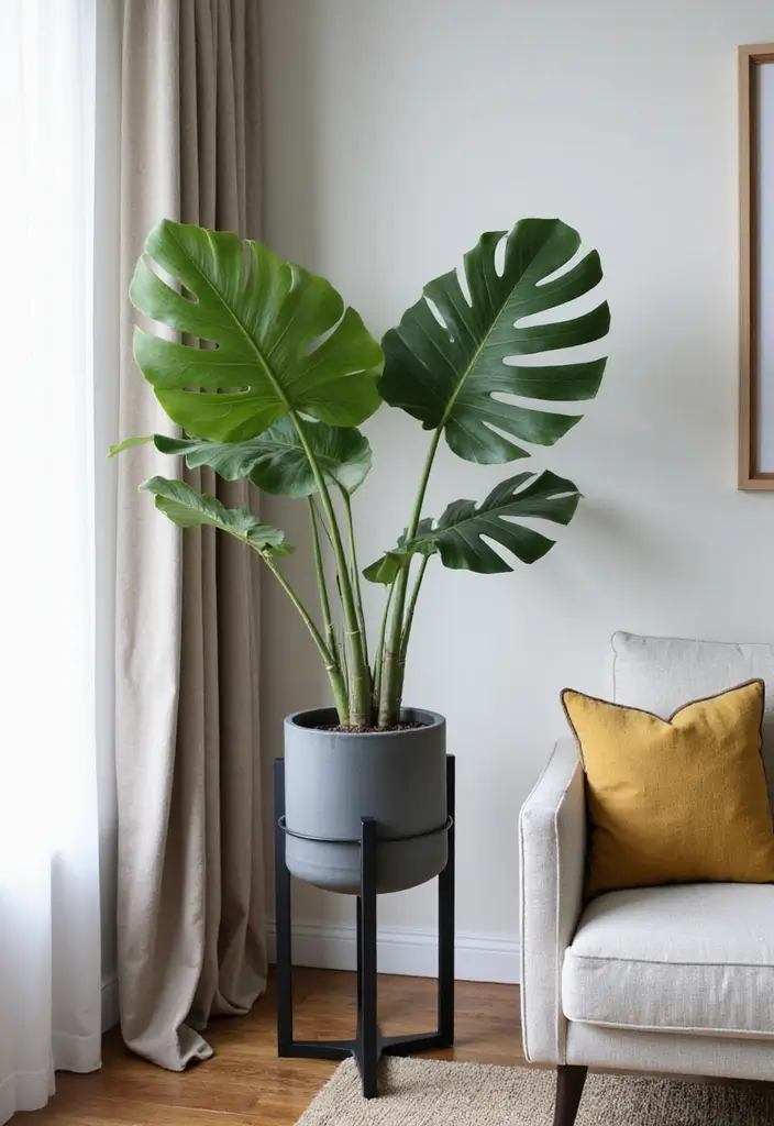 30 Iron Plant Stand Ideas That Look Chic and Sturdy 11 30 Iron Plant Stand Ideas That Look Chic and Sturdy - 11. Sleek Black Iron Stand