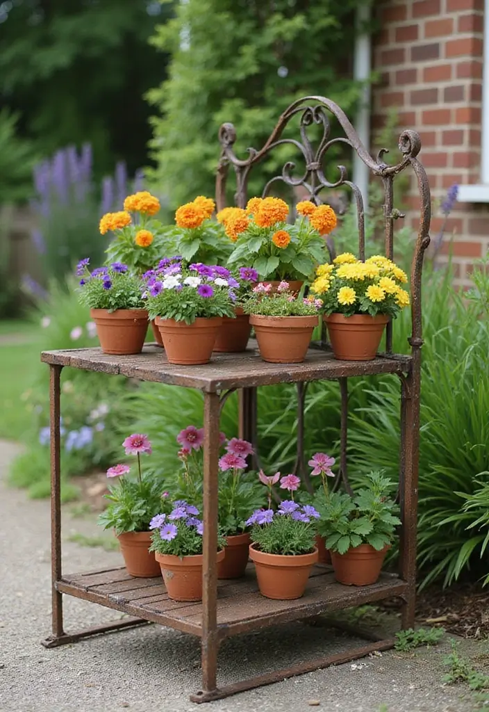 30 Iron Plant Stand Ideas That Look Chic and Sturdy 12 30 Iron Plant Stand Ideas That Look Chic and Sturdy - 12. Rustic Iron Stand