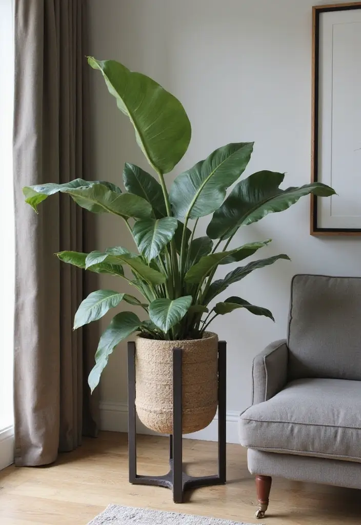 30 Iron Plant Stand Ideas That Look Chic and Sturdy 15 30 Iron Plant Stand Ideas That Look Chic and Sturdy - 15. Modern Art Deco Iron Stand