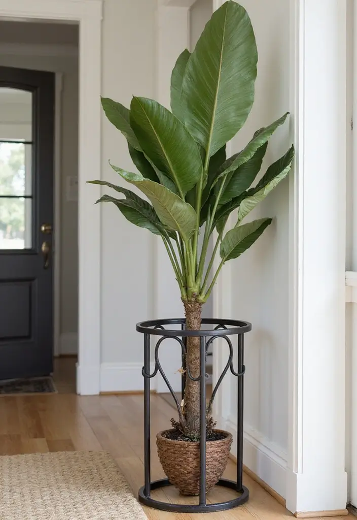 30 Iron Plant Stand Ideas That Look Chic and Sturdy 26 30 Iron Plant Stand Ideas That Look Chic and Sturdy - 26. Decorative Iron Pillar Stand