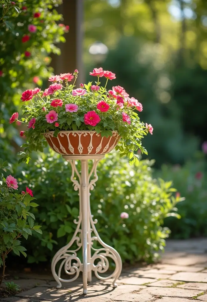 30 Iron Plant Stand Ideas That Look Chic and Sturdy 27 30 Iron Plant Stand Ideas That Look Chic and Sturdy - 27. Classic White Iron Stand