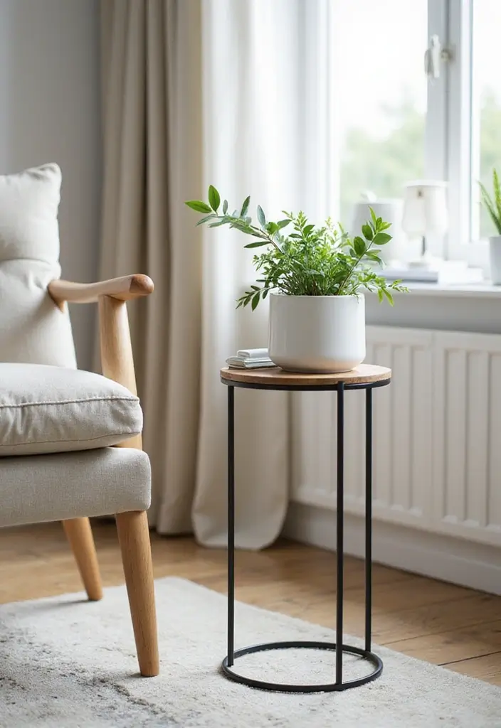 30 Iron Plant Stand Ideas That Look Chic and Sturdy 6 30 Iron Plant Stand Ideas That Look Chic and Sturdy - 6. Scandinavian Iron Plant Stand