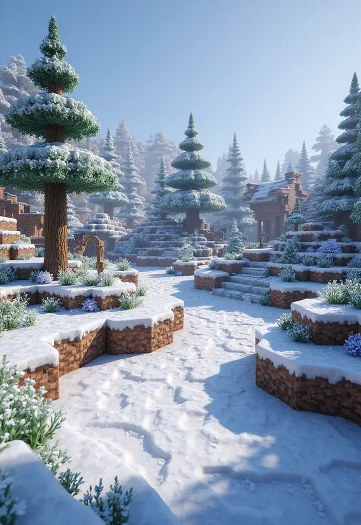 30 Minecraft Plant Ideas for Creative Builds 15 30 Minecraft Plant Ideas for Creative Builds - 15. Winter Wonderland: Snow and Ice Gardens