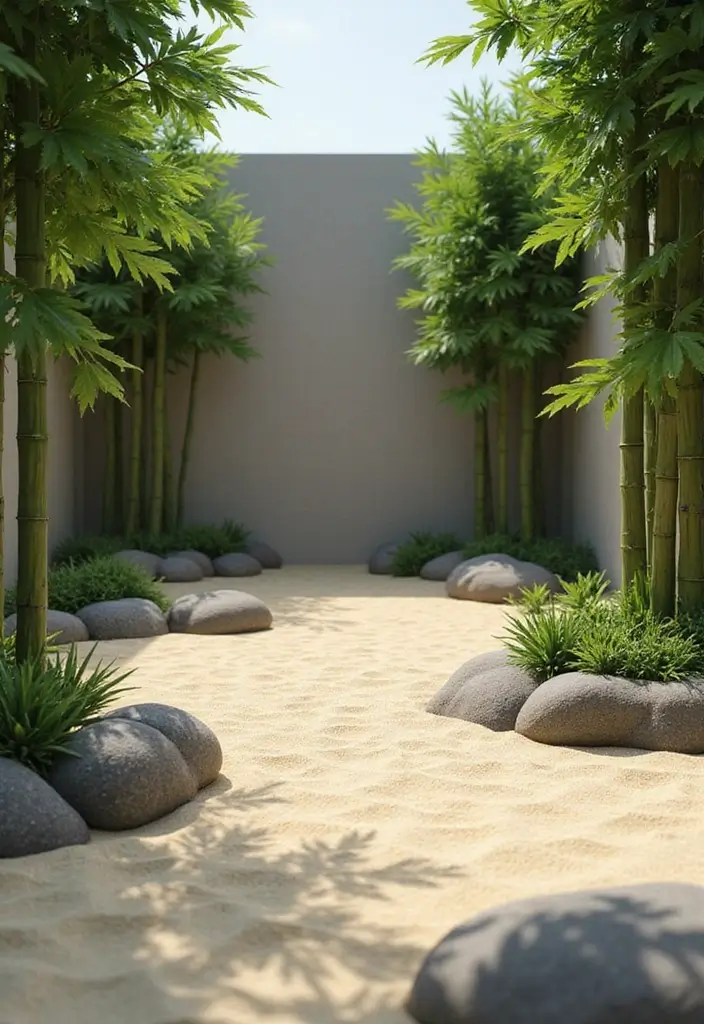 30 Minecraft Plant Ideas for Creative Builds 16 30 Minecraft Plant Ideas for Creative Builds - 16. Minimalist Zen Garden: Sand and Stones