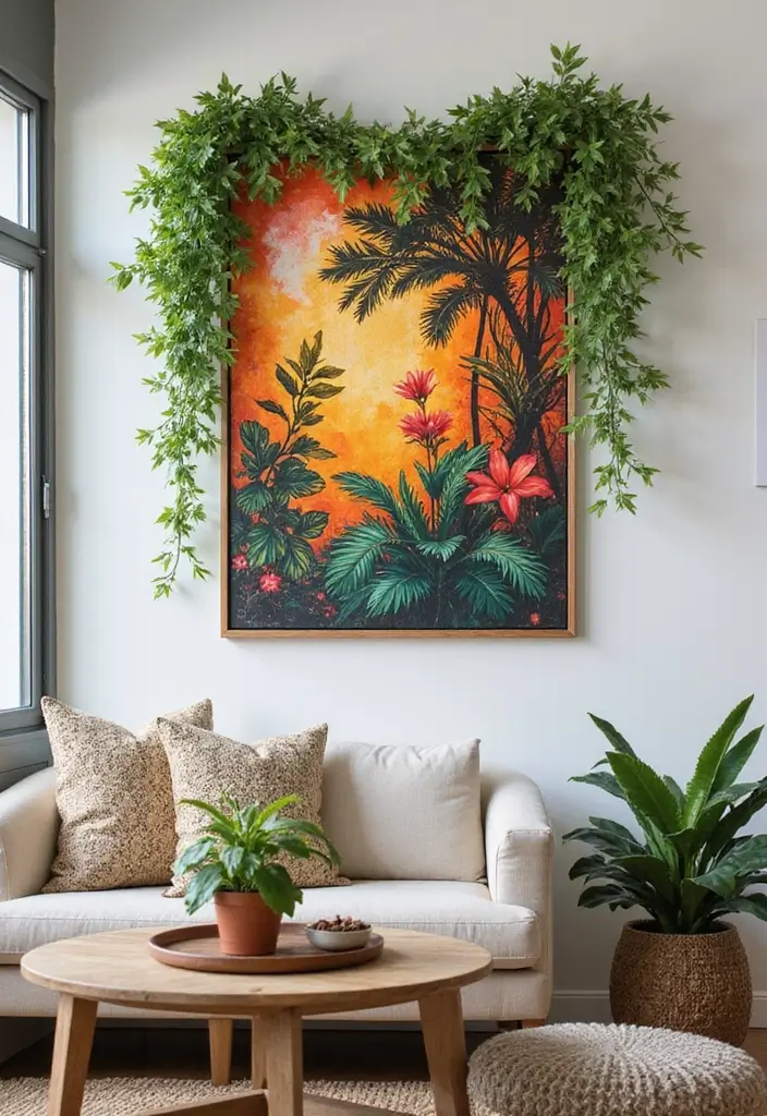 30 Money Plant Decor Ideas Inspired by Indian Homes 17 30 Money Plant Decor Ideas Inspired by Indian Homes - 17. Money Plant and Art Combo