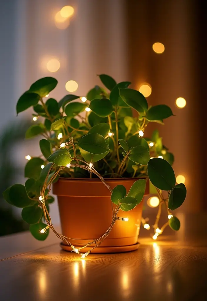 30 Money Plant Decor Ideas Inspired by Indian Homes 24 30 Money Plant Decor Ideas Inspired by Indian Homes - 24. Money Plant with Fairy Lights