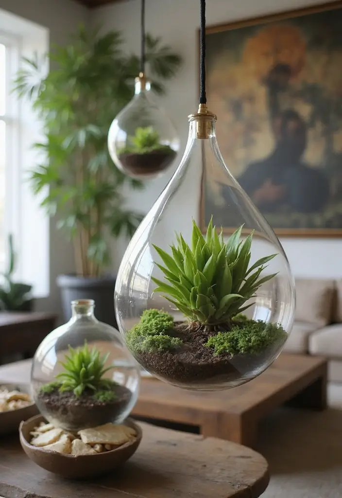 30 Money Plant Hanging Ideas for Good Luck and Style 11 30 Money Plant Hanging Ideas for Good Luck and Style - 11. Hanging Terrariums