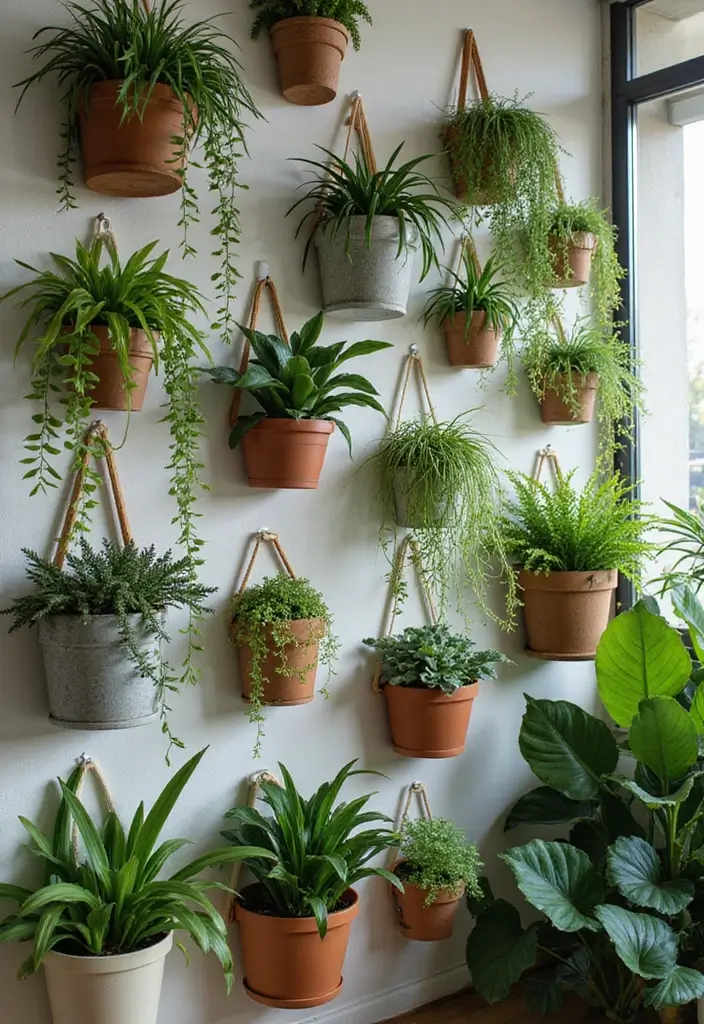 30 Money Plant Hanging Ideas for Good Luck and Style 2 30 Money Plant Hanging Ideas for Good Luck and Style - 2. Wall-mounted Planters