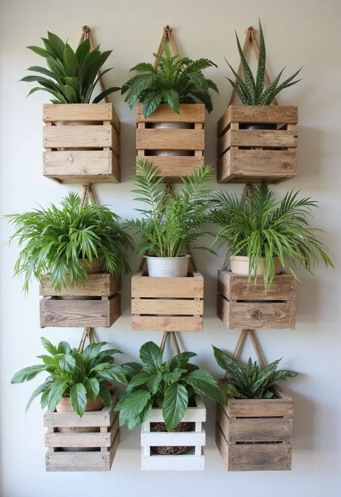 30 Money Plant Hanging Ideas for Good Luck and Style 9 30 Money Plant Hanging Ideas for Good Luck and Style - 9. Repurposed Wooden Crates
