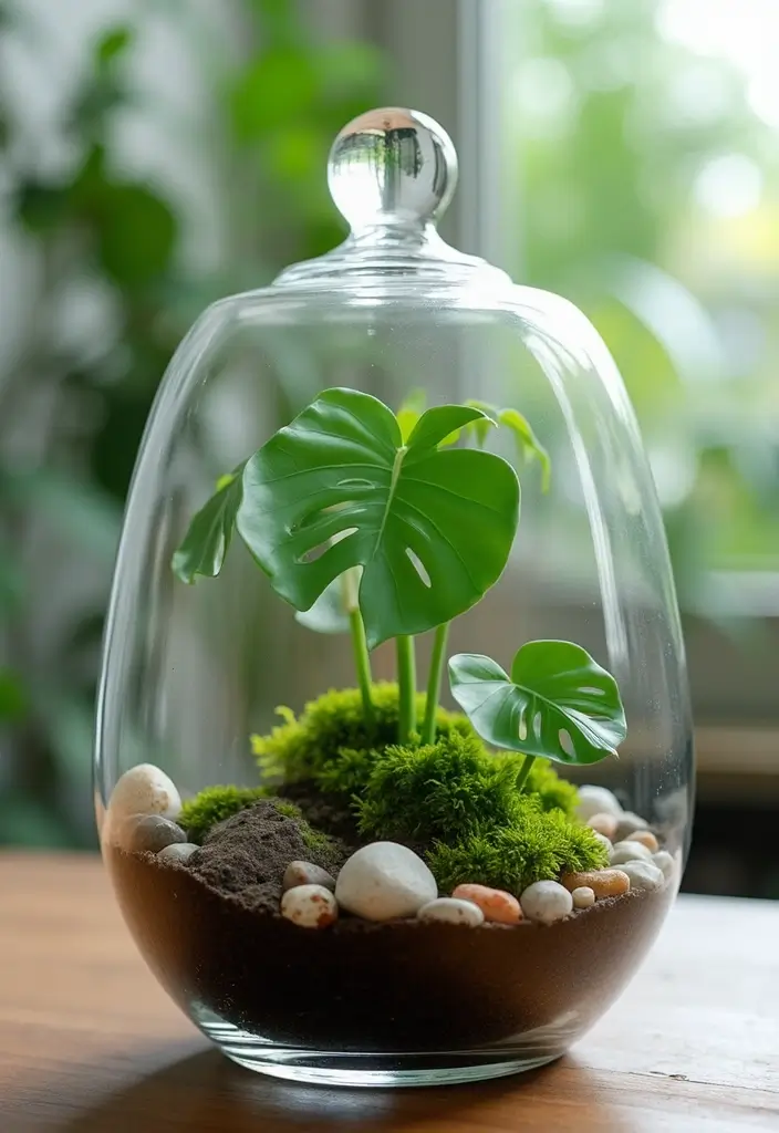 30 Monstera Plant Aesthetic Ideas for Modern Homes 11 30 Monstera Plant Aesthetic Ideas for Modern Homes - 11. Terrarium with Monstera Cuttings