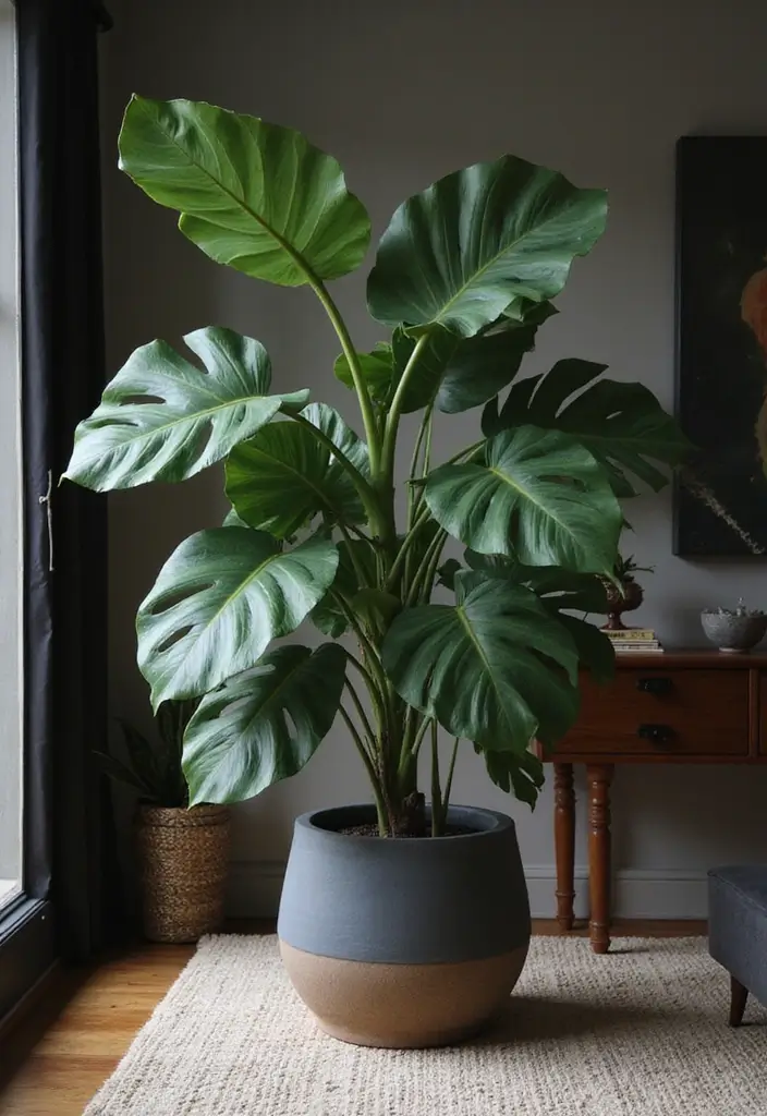 30 Monstera Plant Aesthetic Ideas for Modern Homes 17 30 Monstera Plant Aesthetic Ideas for Modern Homes - 17. Monstera for a Bold Statement