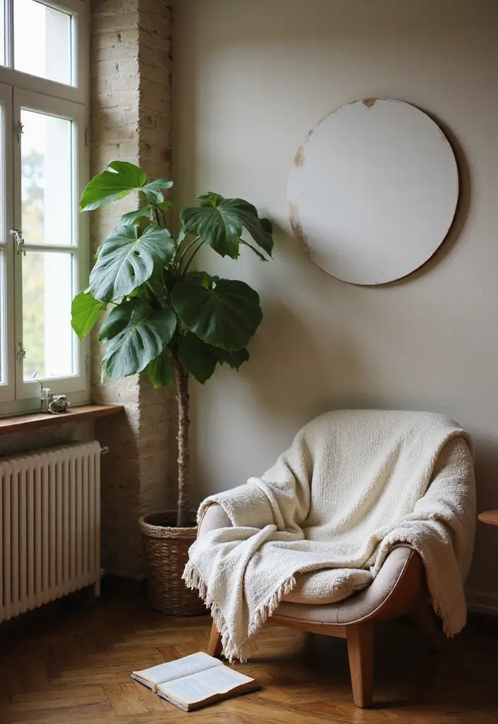 30 Monstera Plant Aesthetic Ideas for Modern Homes 26 30 Monstera Plant Aesthetic Ideas for Modern Homes - 26. Monstera in a Cozy Reading Corner