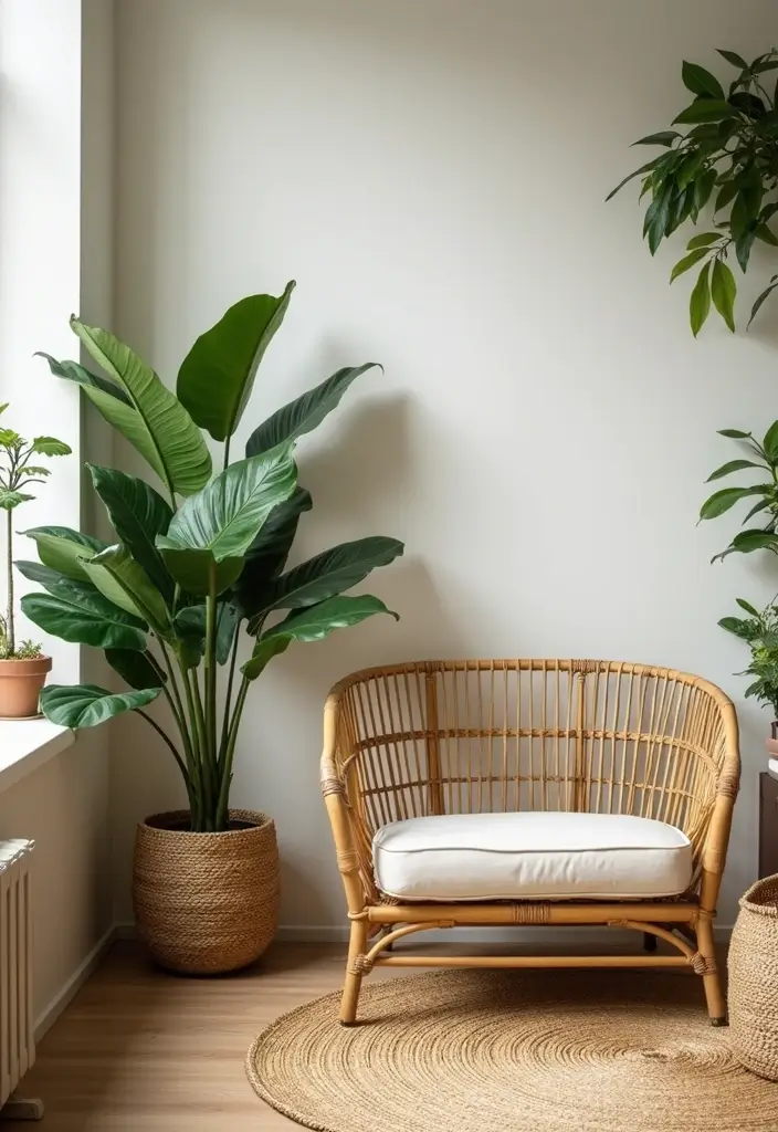 30 Monstera Plant Aesthetic Ideas for Modern Homes 9 30 Monstera Plant Aesthetic Ideas for Modern Homes - 9. Monstera and Rattan Combo