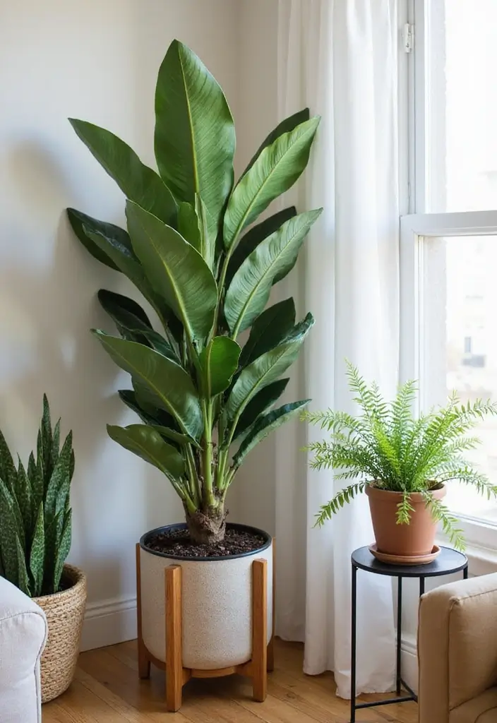 30 Mother-in-Law’s Tongue Plant Styling Ideas 1 30 Mother-in-Law’s Tongue Plant Styling Ideas - 1. Corner Plant Oasis