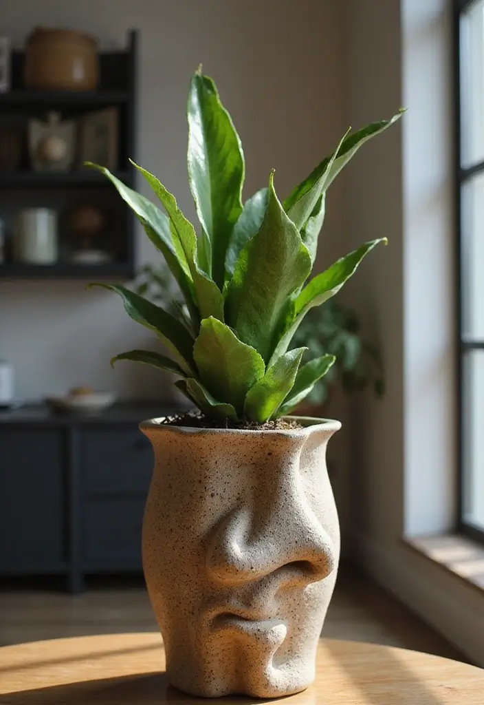 30 Mother-in-Law’s Tongue Plant Styling Ideas 19 30 Mother-in-Law’s Tongue Plant Styling Ideas - 19. Artistic Arrangement