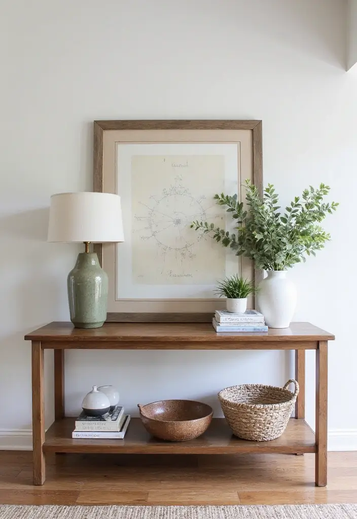 30 Mother-in-Law’s Tongue Plant Styling Ideas 22 30 Mother-in-Law’s Tongue Plant Styling Ideas - 22. Entryway Console