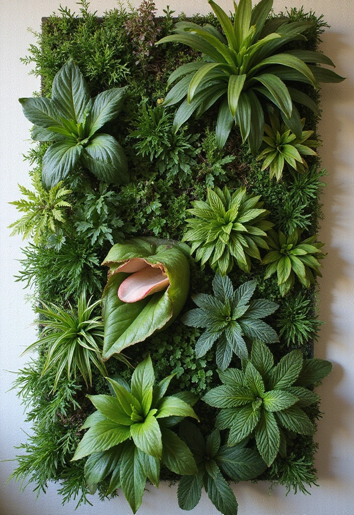 30 Mother-in-Law’s Tongue Plant Styling Ideas 28 30 Mother-in-Law’s Tongue Plant Styling Ideas - 28. Transformative Wall Art
