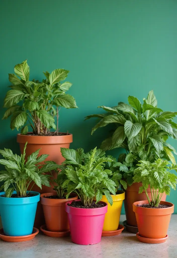 30 Outdoor Plant Decor Ideas to Refresh Your Garden 8 30 Outdoor Plant Decor Ideas to Refresh Your Garden - 8. Colorful Pots: Vibrant Statements