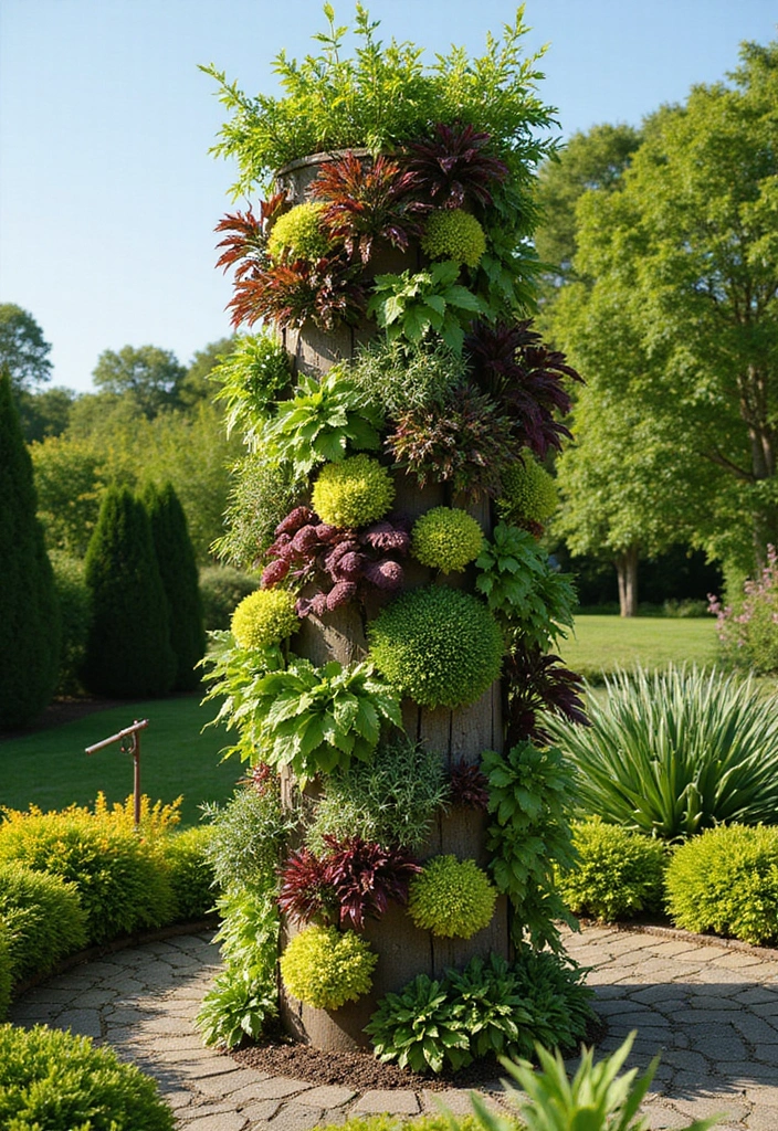 30 Outdoor Plant Stand Ideas That Elevate Your Garden 13 30 Outdoor Plant Stand Ideas That Elevate Your Garden - 13. Vertical Garden Towers
