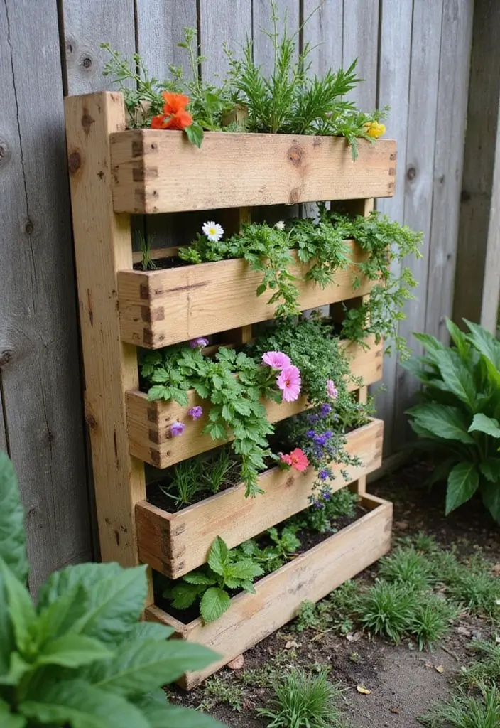 30 Outdoor Plant Stand Ideas That Elevate Your Garden 2 30 Outdoor Plant Stand Ideas That Elevate Your Garden - 2. Vertical Pallet Garden