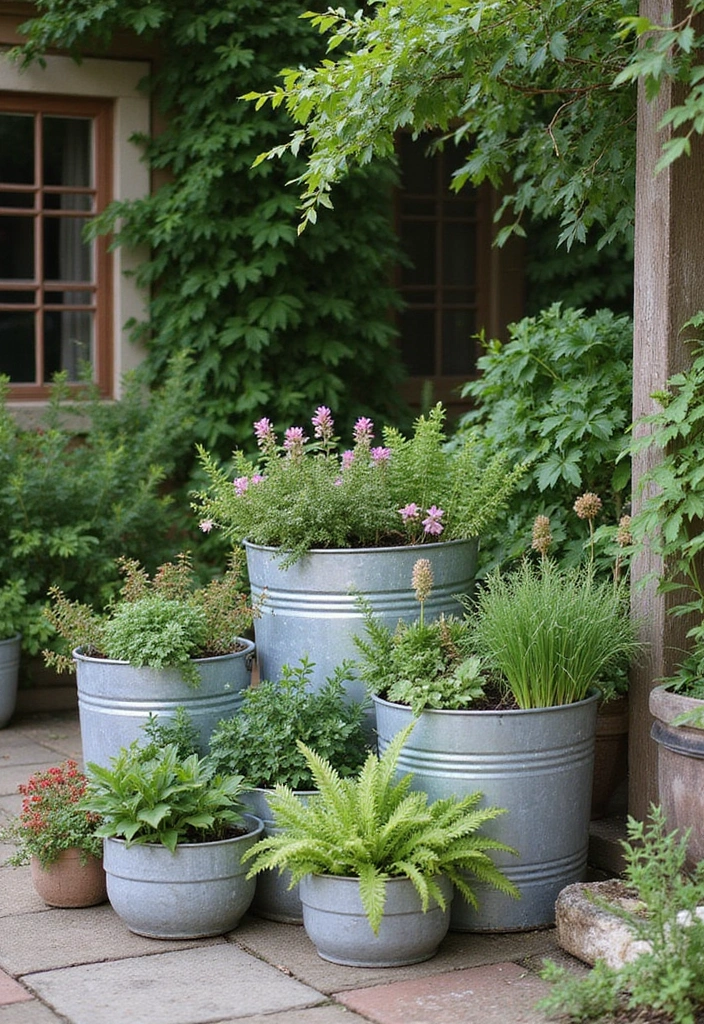 30 Outdoor Plant Stand Ideas That Elevate Your Garden 27 30 Outdoor Plant Stand Ideas That Elevate Your Garden - 27. Galvanized Metal Tubs