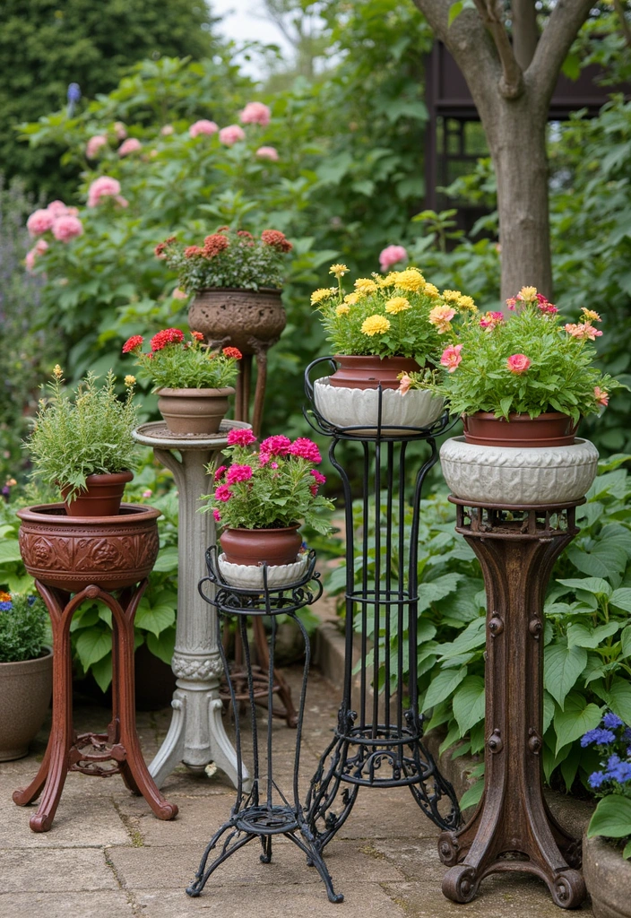 30 Outdoor Plant Stand Ideas That Elevate Your Garden 28 30 Outdoor Plant Stand Ideas That Elevate Your Garden - 28. Decorative Plant Stands