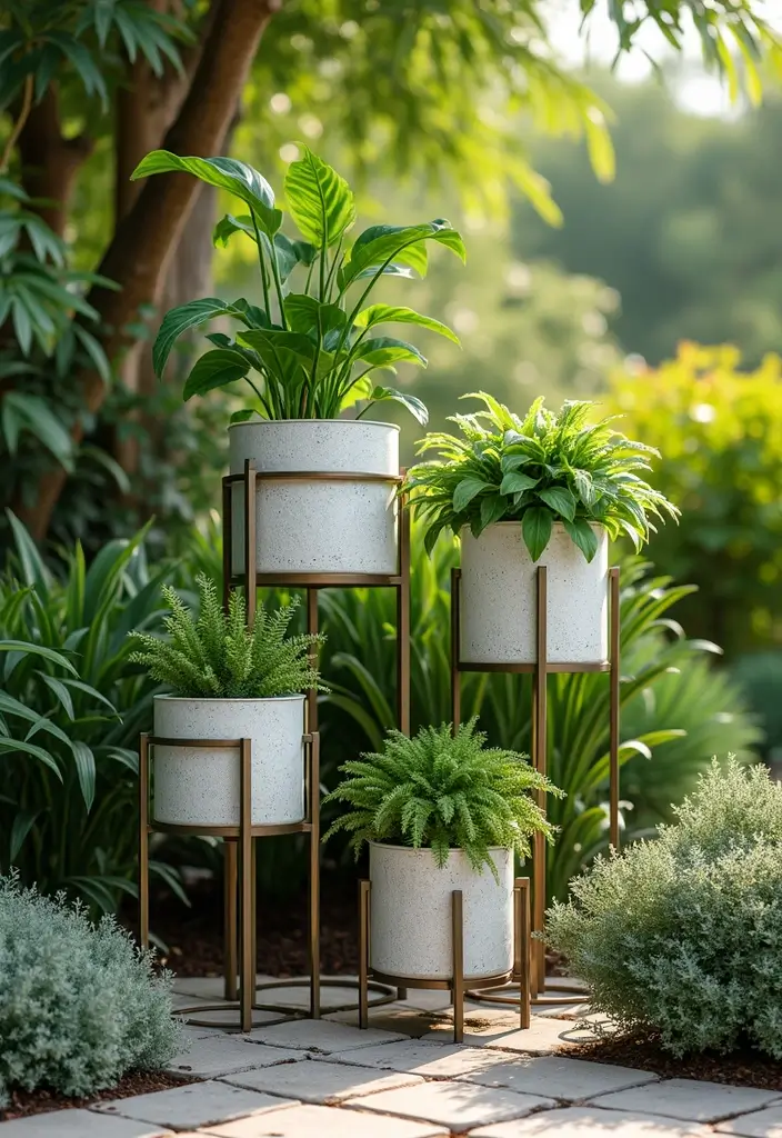 30 Outdoor Plant Stand Ideas That Elevate Your Garden 29 30 Outdoor Plant Stand Ideas That Elevate Your Garden - 29. Faux Plant Stands