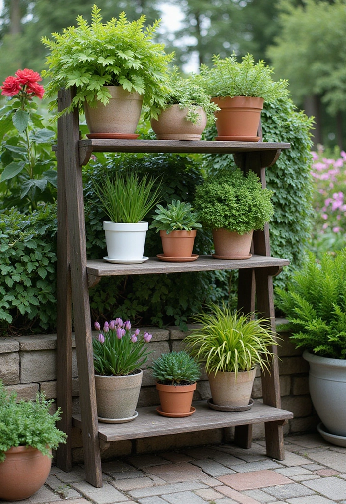 30 Outdoor Plant Stand Ideas That Elevate Your Garden 6 30 Outdoor Plant Stand Ideas That Elevate Your Garden - 6. Multi-Tiered Plant Shelves