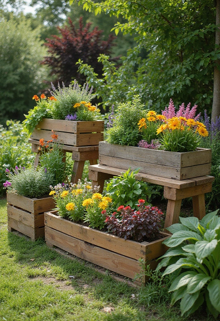 30 Outdoor Plant Stand Ideas That Elevate Your Garden 7 30 Outdoor Plant Stand Ideas That Elevate Your Garden - 7. Recycled Crates