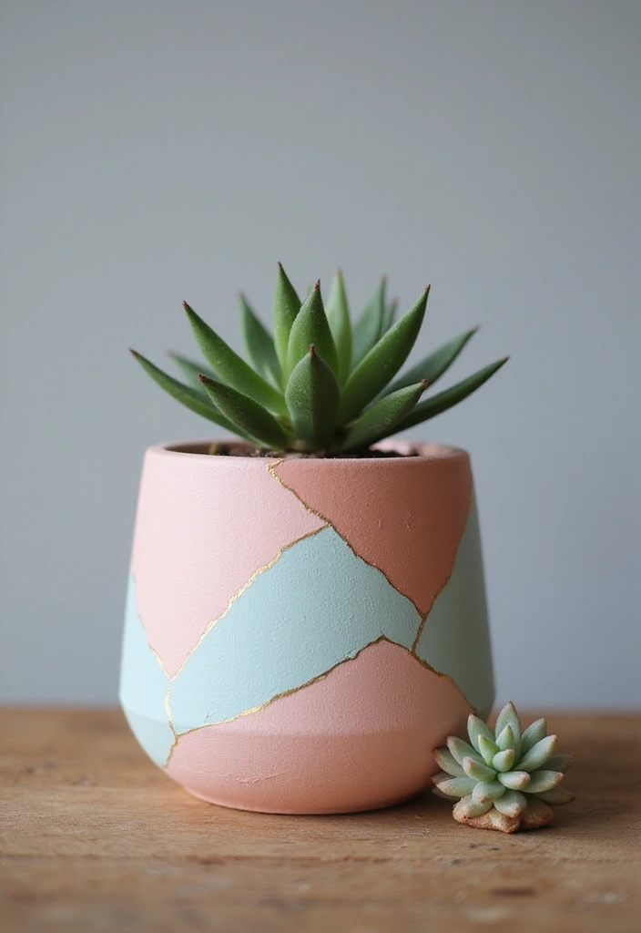 30 Painted Plant Pot Ideas to Brighten Any Space 1 30 Painted Plant Pot Ideas to Brighten Any Space - 1. Geometric Delight