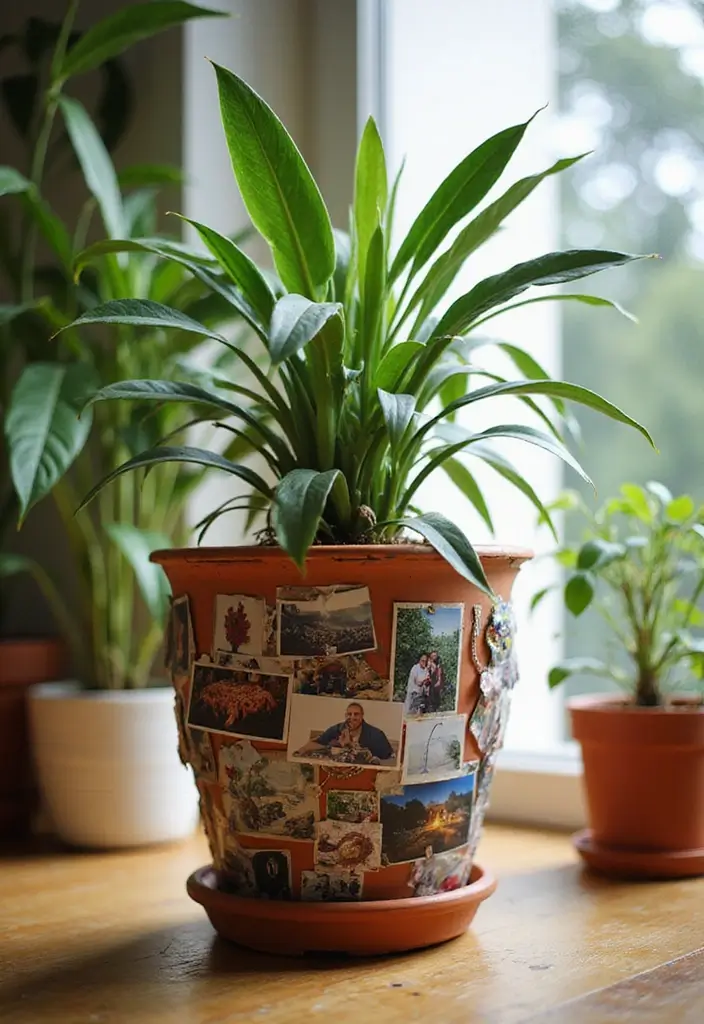 30 Painted Plant Pot Ideas to Brighten Any Space 14 30 Painted Plant Pot Ideas to Brighten Any Space - 14. Personalized Photos